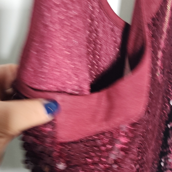 Sugarlips Burgundy Sequin Tank Top - Picture 6 of 7
